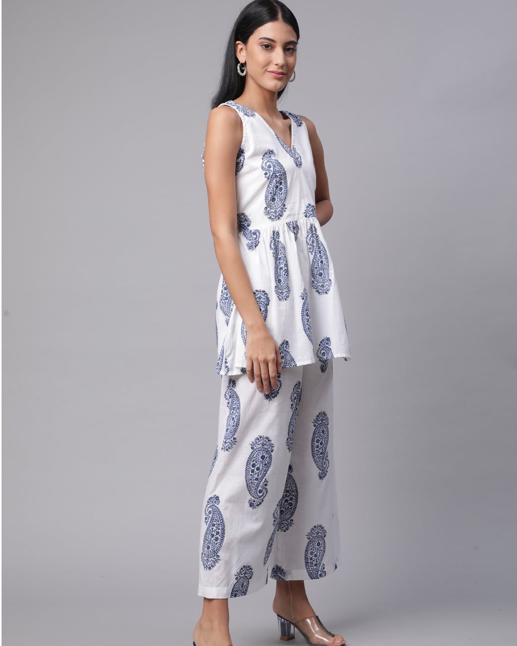 Blue paisley coord set