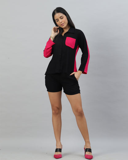 Black Pink Short set