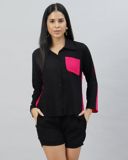 Black Pink Short set