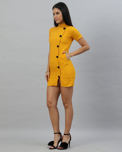 mustard mini dress