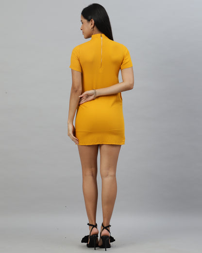 mustard mini dress