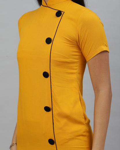 mustard mini dress