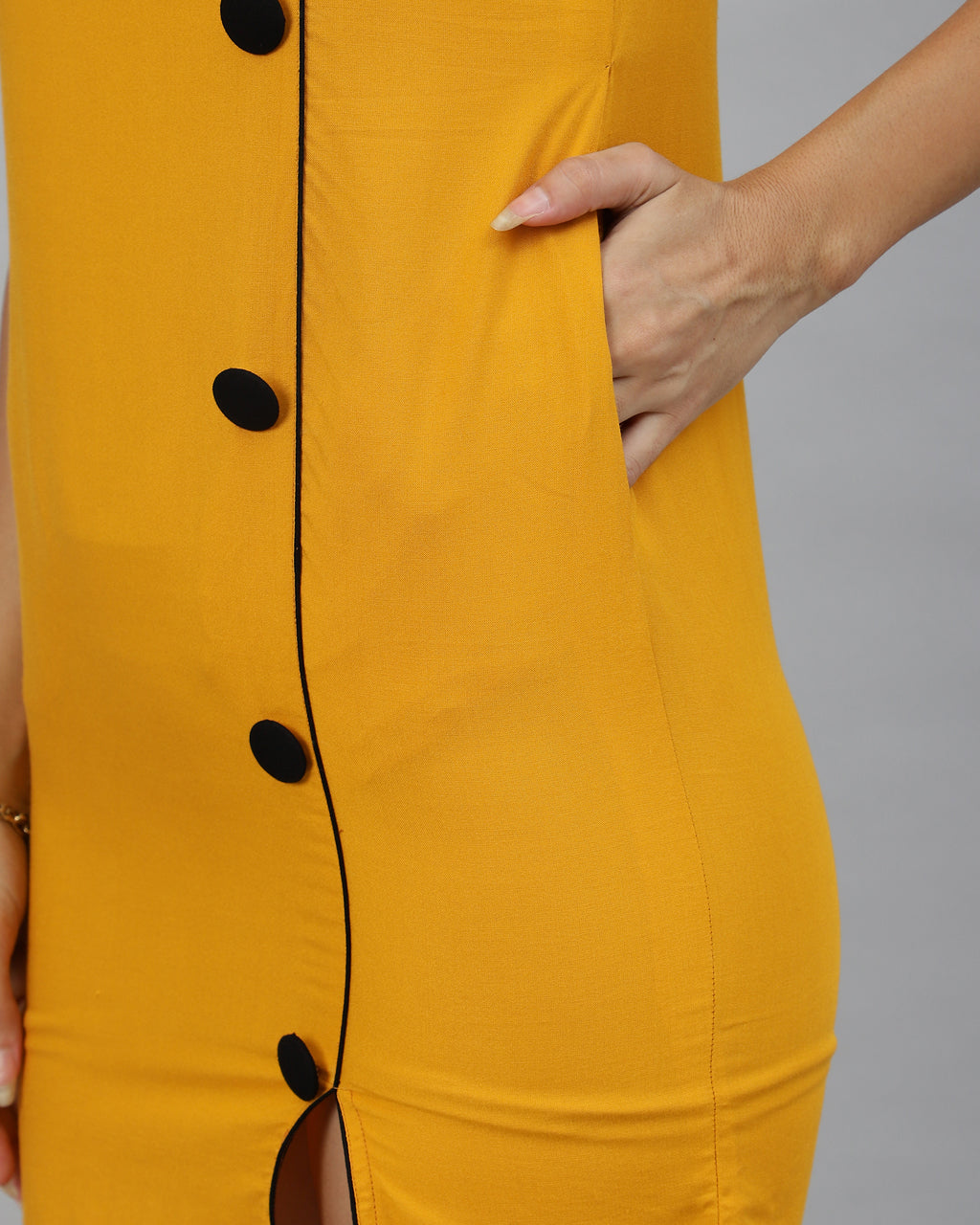 mustard mini dress