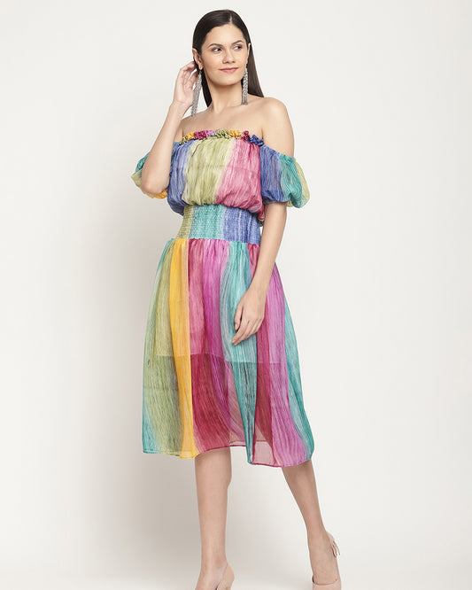 Rainbow midi dress