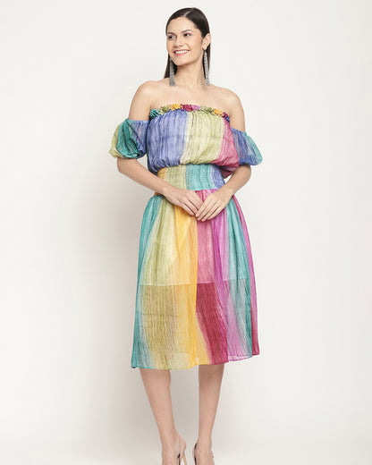 Rainbow midi dress