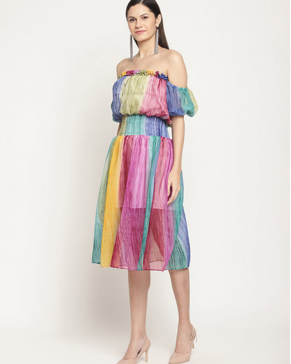 Rainbow midi dress