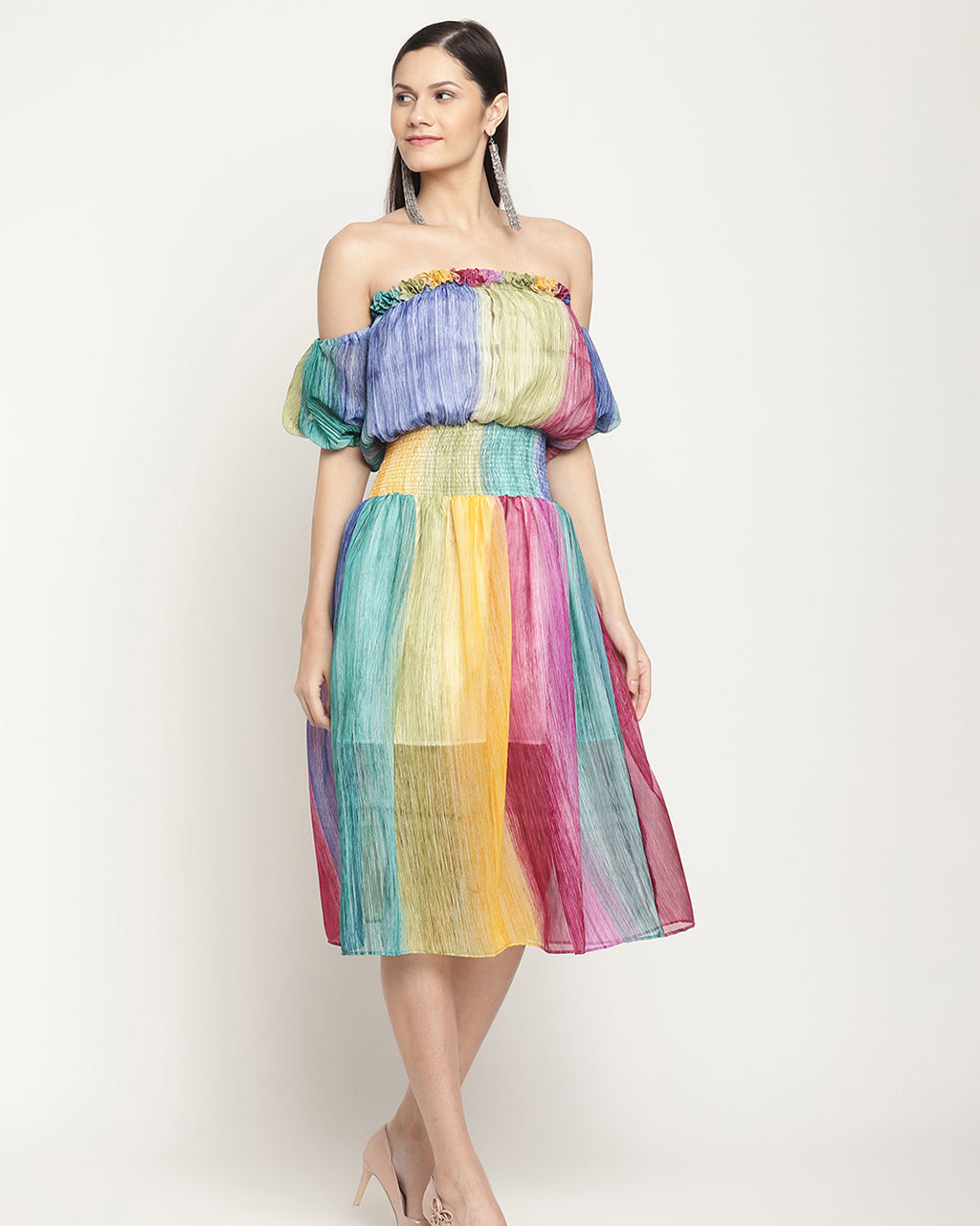 Rainbow midi dress